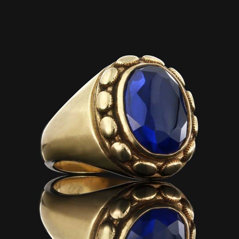 Enerjinizi Yansıtan Safir Taşlı Yüzük Koleksiyonu, Safir Taşıyla Tasarlanmış Gümüş Yüzük, Safir Doğal Taşlı Erkek Yüzük