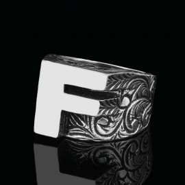 Gümüş El Yapımı Monogram F Harfli Yüzük