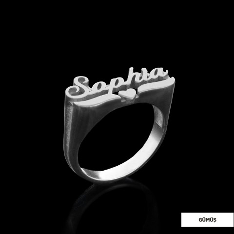 İsimli Özel Tasarım Kadın Gümüş Yüzük