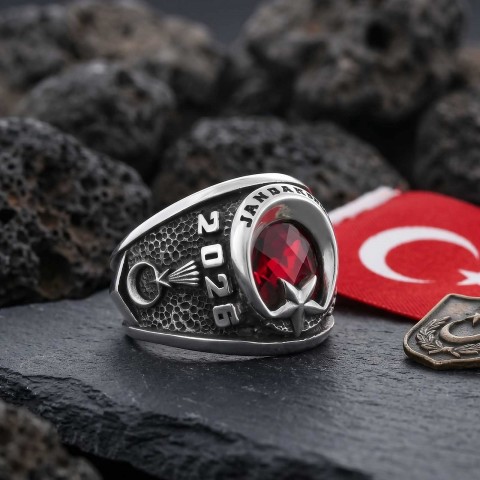 Jandarma Uzman Komando Yüzüğü 2026 Göktürkçe Türk Logolu