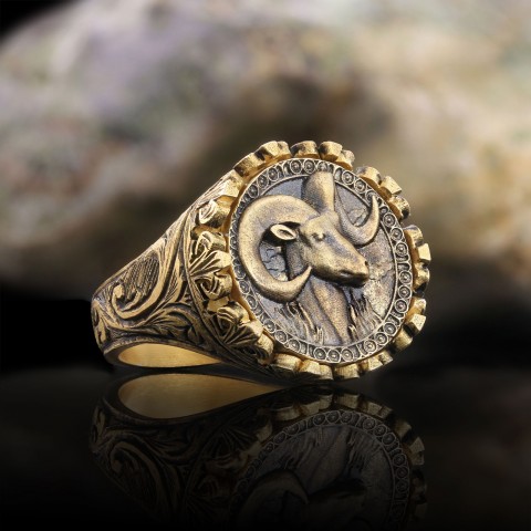 Koç Burcu Yüzük, 925 Ayar Gümüş Koç Burç Yüzük