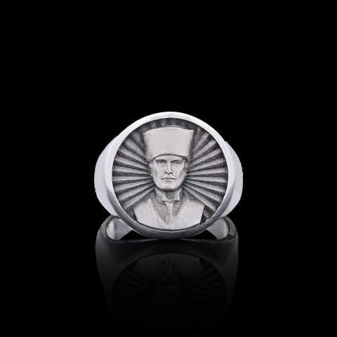 Mustafa Kemal Atatürk 3 Boyutlu Gümüş Yüzük
