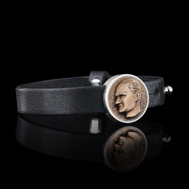 Özel Tasarım 925 Ayar Gümüş Atatürk Silüetli Bileklik