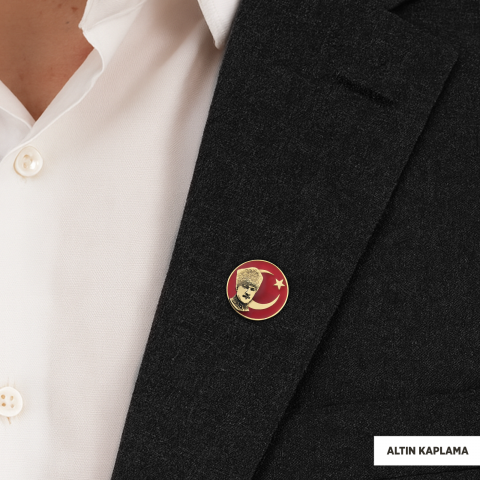 Özel Tasarım Ay Yıldız Atatürk Rozet, Gümüş Atatürk Rozet