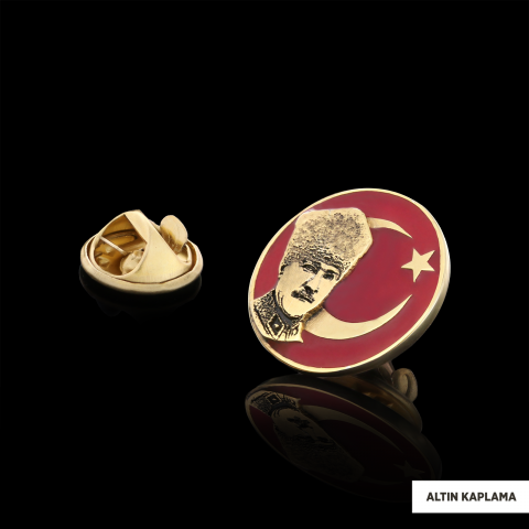 Özel Tasarım Ay Yıldız Atatürk Rozet, Gümüş Atatürk Rozet