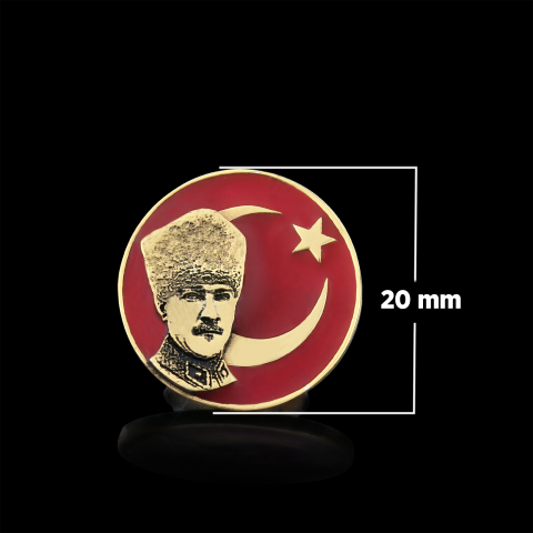 Özel Tasarım Ay Yıldız Atatürk Rozet, Gümüş Atatürk Rozet