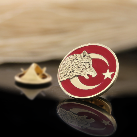 Özel Tasarım Ay Yıldız Kurt Rozet, Gümüş Kurt Rozet