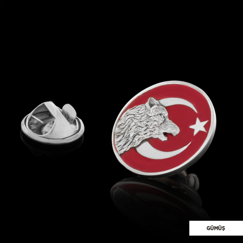 Özel Tasarım Ay Yıldız Kurt Rozet, Gümüş Kurt Rozet