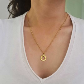 Özel Üretim Gümüş ve Gold Kaplama Üç Boyutlu Ö Harfli Kolye