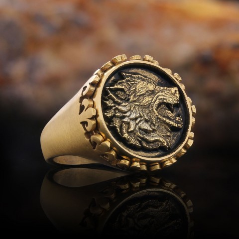 Özel Üretim Kurt Yüzük, 925 Ayar Gümüş Kurt Yüzük, Kurt Erkek Yüzük