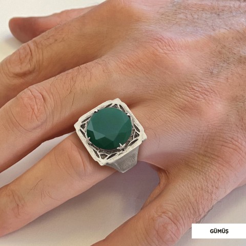 Tourmaline Taşlı Gümüş Yüzük