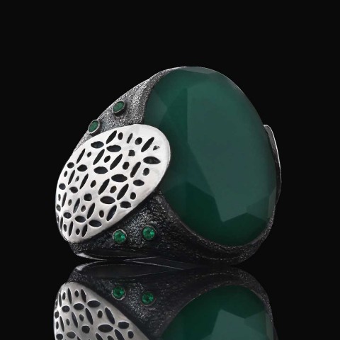 Tourmaline Taşlı Erkek Yüzük, Yüzük, Özel Tasarım Tourmaline Yüzük