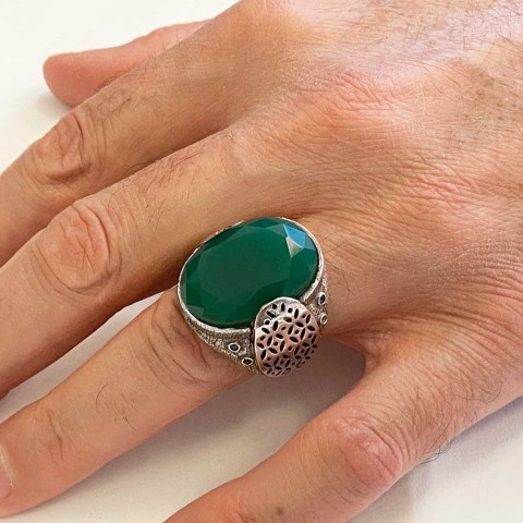 Tourmaline Taşlı Erkek Yüzük, Yüzük, Özel Tasarım Tourmaline Yüzük
