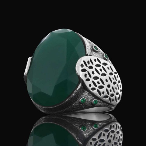 Tourmaline Taşlı Erkek Yüzük, Yüzük, Özel Tasarım Tourmaline Yüzük