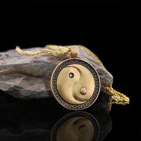 Yin Yang Kolye Gold-Zincir